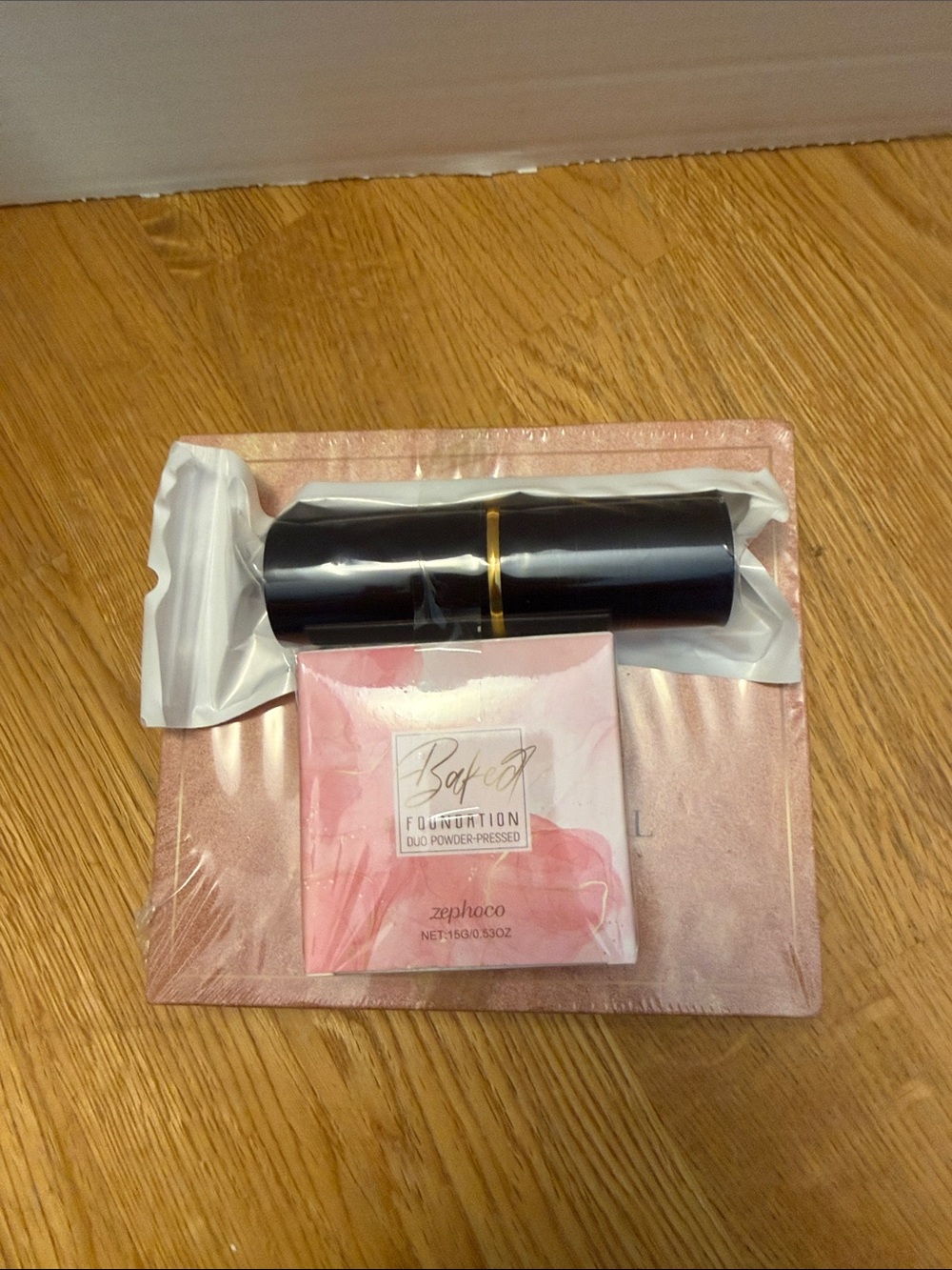 Pink Duo Powder Foundation Compact with Brush Applicator